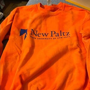 Gildan Heavy Blend Orange Tie Dye New Paltz State University Sweatshirt